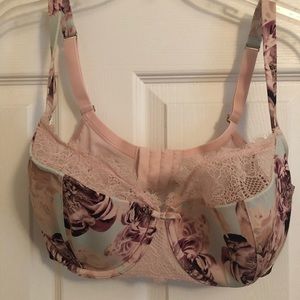 Pretty Floral Pink Lane Bryant Cacique Bra. 38DDD